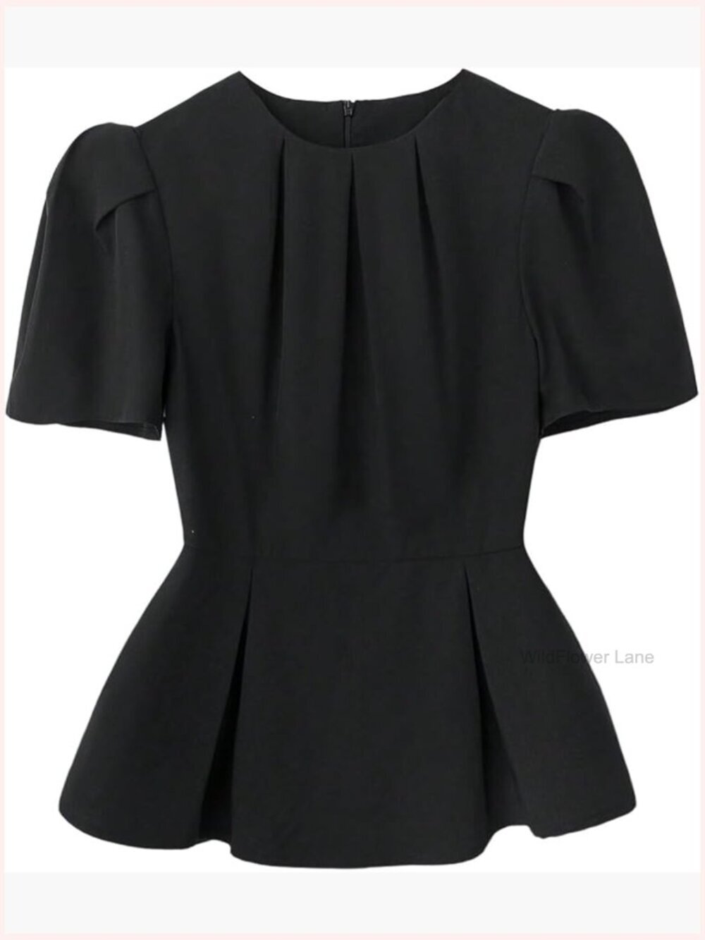 Short Sleeve Peplum Tops Crew Neck Babydoll T-Shirt Blouse Summer